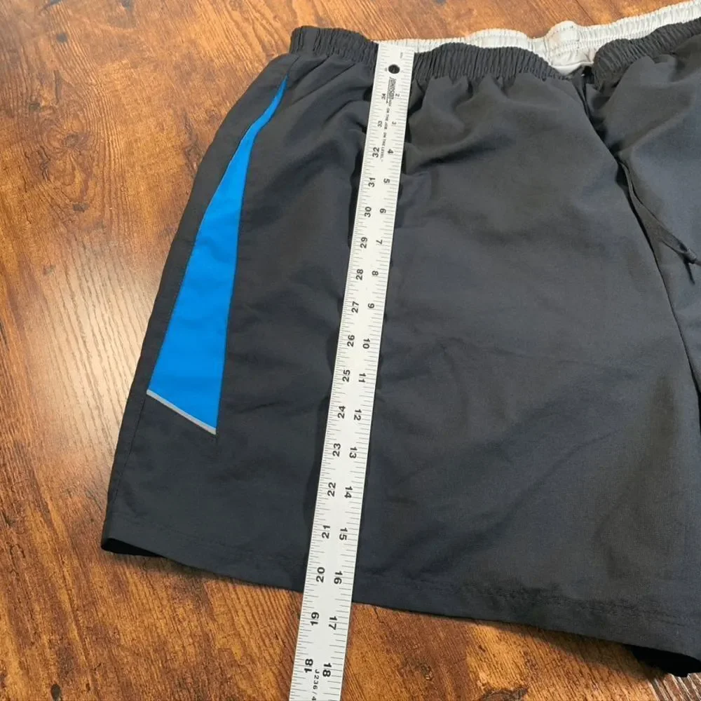 Nike Men’s Running Shorts with Liner size XXL Black/Blue Reflective stripe‎